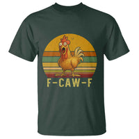 F Caw F Retro Chicken Meme T Shirt Vintage Sunset Poultry Graphic Loud Bird Energy - Wonder Print Shop