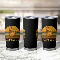 F Caw F Retro Chicken Meme Tumbler Cup Vintage Sunset Poultry Graphic Loud Bird Energy - Wonder Print Shop