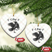 F Caw F Raven Graphic Ceramic Ornament Funny Sarcastic Bird with Attitude - Wonder Print Shop