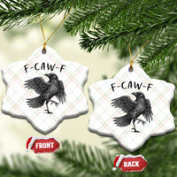 F Caw F Raven Graphic Ceramic Ornament Funny Sarcastic Bird with Attitude - Wonder Print Shop
