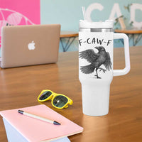 F Caw F Raven Graphic Tumbler With Handle Funny Sarcastic Bird with Attitude - Wonder Print Shop