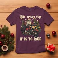 Santa Claus Biker T Shirt Oh What Fun It Is To Ride Motorcycle Christmas - Wonder Print Shop