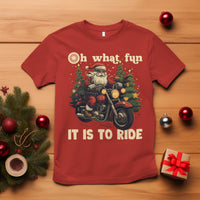 Santa Claus Biker T Shirt Oh What Fun It Is To Ride Motorcycle Christmas - Wonder Print Shop