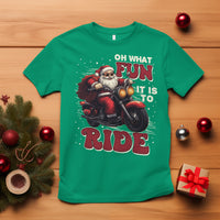 Santa Claus Biker T Shirt Oh What Fun It Is To Ride Motorcycle Christmas - Wonder Print Shop