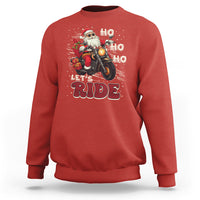 Santa Claus Biker Sweatshirt Ho Ho Ho Let's Ride Christmas - Wonder Print Shop