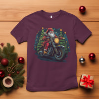 Santa Claus Biker T Shirt Riding Motorcycle Christmas - Wonder Print Shop