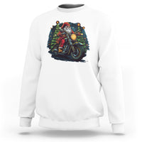 Santa Claus Biker Sweatshirt Riding Motorcycle Christmas - Wonder Print Shop
