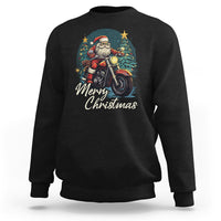 Santa Claus Biker Sweatshirt Merry Christmas Riding Motorcycle - Wonder Print Shop