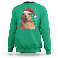 Capybara Christmas Sweatshirt Funny Santa Capy Meme Xmas Vibe - Wonder Print Shop