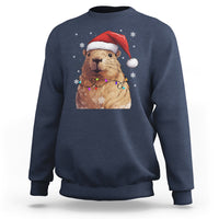 Capybara Christmas Sweatshirt Funny Santa Capy Meme Xmas Vibe - Wonder Print Shop