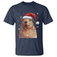 Capybara Christmas T Shirt Funny Santa Capy Meme Xmas Vibe - Wonder Print Shop