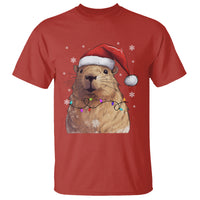 Capybara Christmas T Shirt Funny Santa Capy Meme Xmas Vibe - Wonder Print Shop