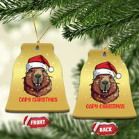 Funny Xmas Capybara Christmas Ornament Capy Xmas Meme Santa Hat - Wonder Print Shop