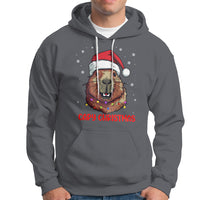 Capy Christmas Hoodie Funny Capybara Santa Meme - Wonder Print Shop