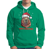 Capy Christmas Hoodie Funny Capybara Santa Meme - Wonder Print Shop
