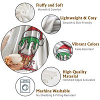 Cute Baseball Christmas Icecream Dripping Throw Blanket Holiday Ice Cream Cone with Santa Hat - Wonder Print Shop