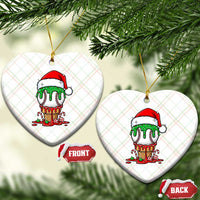 Cute Baseball Christmas Icecream Dripping Ceramic Ornament Holiday Ice Cream Cone with Santa Hat - Wonder Print Shop