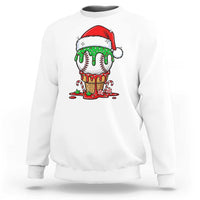 Cute Baseball Christmas Icecream Dripping Sweatshirt Holiday Ice Cream Cone with Santa Hat - Wonder Print Shop
