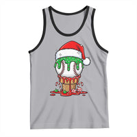 Cute Baseball Christmas Icecream Dripping Tank Top Holiday Ice Cream Cone with Santa Hat - Wonder Print Shop