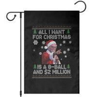 Funny Christmas Billy Meme Garden Flag A 8 Ball and 2 Million Dollars Baby Uncle in Santa Suit - Wonder Print Shop