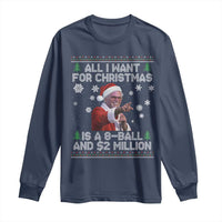 Funny Christmas Billy Meme Long Sleeve Shirt A 8 Ball and 2 Million Dollars Baby Uncle in Santa Suit - Wonder Print Shop