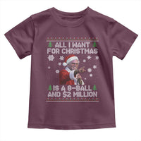 Funny Christmas Billy Meme Toddler T Shirt A 8 Ball and 2 Million Dollars Baby Uncle in Santa Suit - Wonder Print Shop