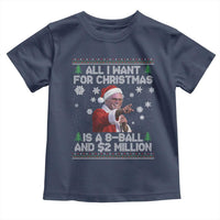 Funny Christmas Billy Meme Toddler T Shirt A 8 Ball and 2 Million Dollars Baby Uncle in Santa Suit - Wonder Print Shop