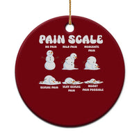 Funny Snowman Pain Scale Christmas Ceramic Ornament Melting Snowman Holiday Humor - Wonder Print Shop