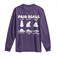 Funny Snowman Pain Scale Christmas Long Sleeve Shirt Melting Snowman Holiday Humor - Wonder Print Shop