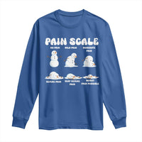 Funny Snowman Pain Scale Christmas Long Sleeve Shirt Melting Snowman Holiday Humor - Wonder Print Shop