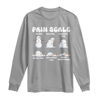 Funny Snowman Pain Scale Christmas Long Sleeve Shirt Melting Snowman Holiday Humor - Wonder Print Shop