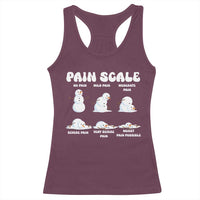 Funny Snowman Pain Scale Christmas Racerback Tank Top Melting Snowman Holiday Humor - Wonder Print Shop