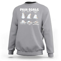 Funny Snowman Pain Scale Christmas Sweatshirt Melting Snowman Holiday Humor - Wonder Print Shop
