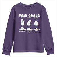 Funny Snowman Pain Scale Christmas Youth Sweatshirt Melting Snowman Holiday Humor - Wonder Print Shop