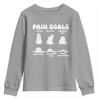 Funny Snowman Pain Scale Christmas Youth Sweatshirt Melting Snowman Holiday Humor - Wonder Print Shop
