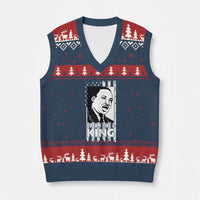 Martin Luther King MLK V-Neck Knit Sweater Vest Dream Like A King Black History American Flag - Wonder Print Shop