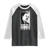 Martin Luther King MLK Raglan Shirt Dream Like A King Black History American Flag