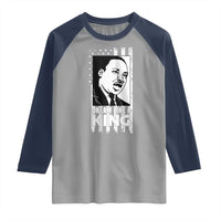 Martin Luther King MLK Raglan Shirt Dream Like A King Black History American Flag