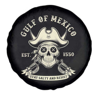 Gulf of Mexico Pirate Sugar Skull Spare Tire Cover Est 1550 Stay Salty And Resist