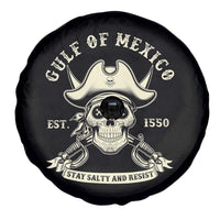 Gulf of Mexico Pirate Sugar Skull Spare Tire Cover Est 1550 Stay Salty And Resist