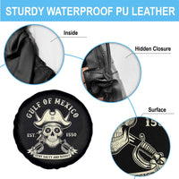 Gulf of Mexico Pirate Sugar Skull Spare Tire Cover Est 1550 Stay Salty And Resist