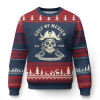 Gulf of Mexico Pirate Sugar Skull Ugly Christmas Sweater Est 1550 Stay Salty And Resist - Wonder Print Shop