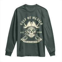 Gulf of Mexico Pirate Sugar Skull Long Sleeve Shirt Est 1550 Stay Salty And Resist