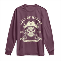 Gulf of Mexico Pirate Sugar Skull Long Sleeve Shirt Est 1550 Stay Salty And Resist