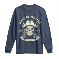 Gulf of Mexico Pirate Sugar Skull Long Sleeve Shirt Est 1550 Stay Salty And Resist