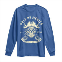 Gulf of Mexico Pirate Sugar Skull Long Sleeve Shirt Est 1550 Stay Salty And Resist
