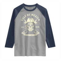 Gulf of Mexico Pirate Sugar Skull Raglan Shirt Est 1550 Stay Salty And Resist