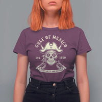 Gulf of Mexico Pirate Sugar Skull T Shirt For Women Est 1550 Stay Salty And Resist