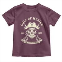 Gulf of Mexico Pirate Sugar Skull Toddler T Shirt Est 1550 Stay Salty And Resist