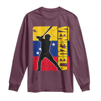 Venezuela Baseball Pride Vintage Flag Long Sleeve Shirt Venezuelan Sports Fan Gift for Latino Beisbol Lovers